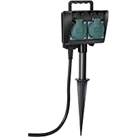 Brennenstuhl H07RN-F3G1-5 1154430 - Toma de enchufes de jardín con estaca (2 tomas de corriente- cable de 1-4 m)